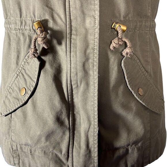 American Rag Cie Women's Full Zip Vest Utility Front Pockets Army Green Small - Picture 3 of 6